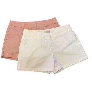 Loft Outlet Chino Shorts Bundle Of 2 Sz 4 Pink & White Summer Beach 4” Short